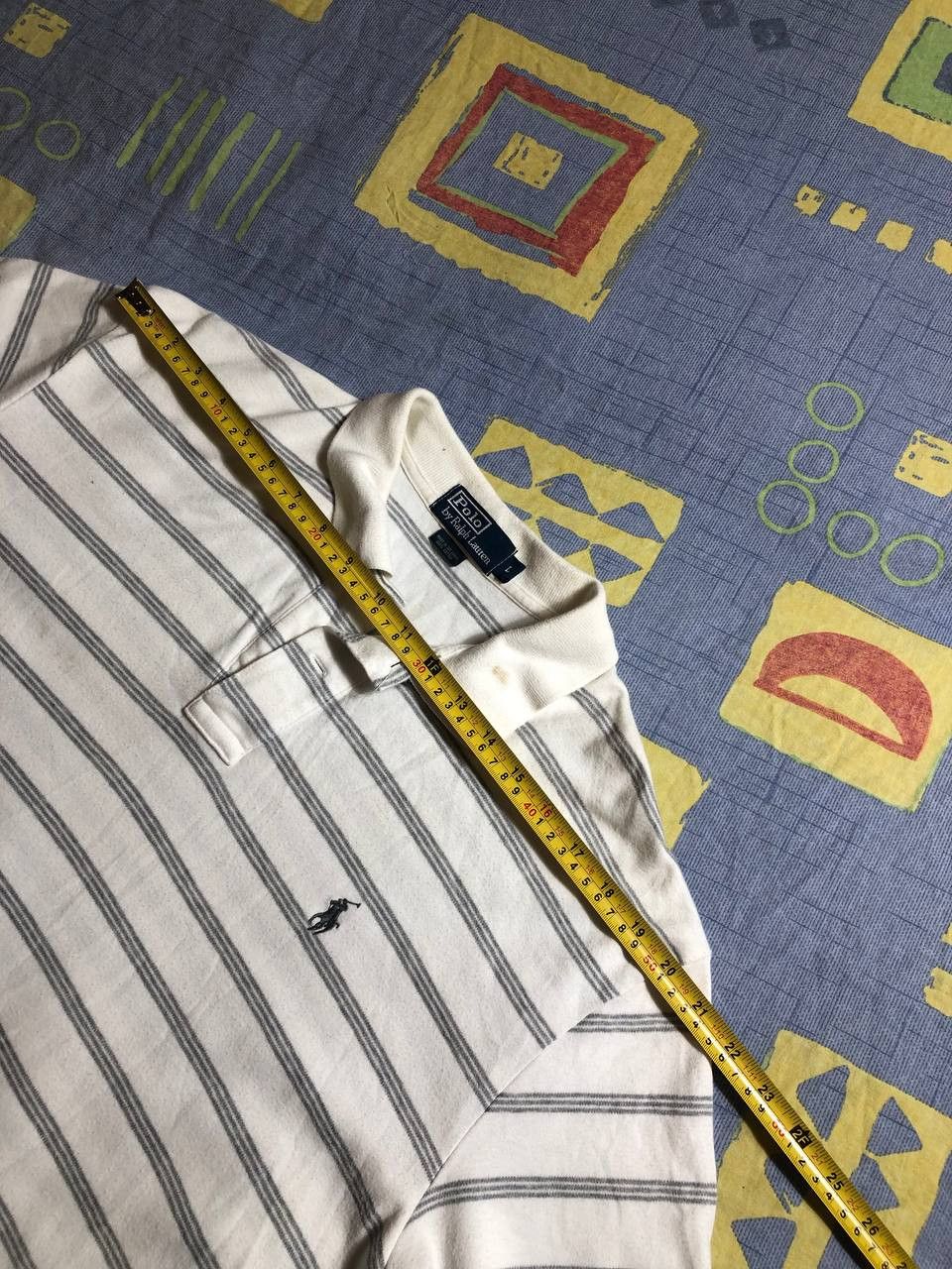 Polo Ralph Lauren Vintage Polo Ralph Lauren polo shirt in a strip Mens White L Size US L / EU 52-54 / 3 - 7 Thumbnail