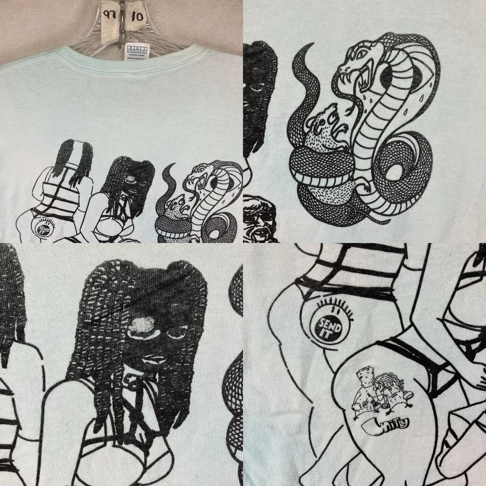 Delta VINTAGE Delta T-Shirt Unisex Adults L Crew Neck Short Sleeve Graphic Print Blue Punk Rock S&M Snakes Skulls Logo Limited Edition Band Merch 2000s Size US L / EU 52-54 / 3 - 10 Thumbnail