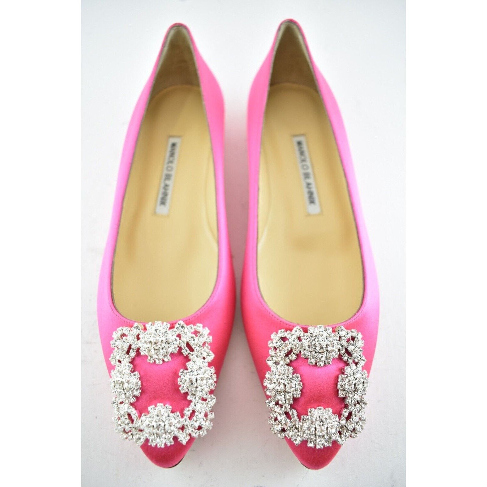 Manolo Blahnik Hangisi Satin Silver Jewel Buckle Ballerina Ballet Flat 36 Size US 6 / IT 36 - 4 Thumbnail