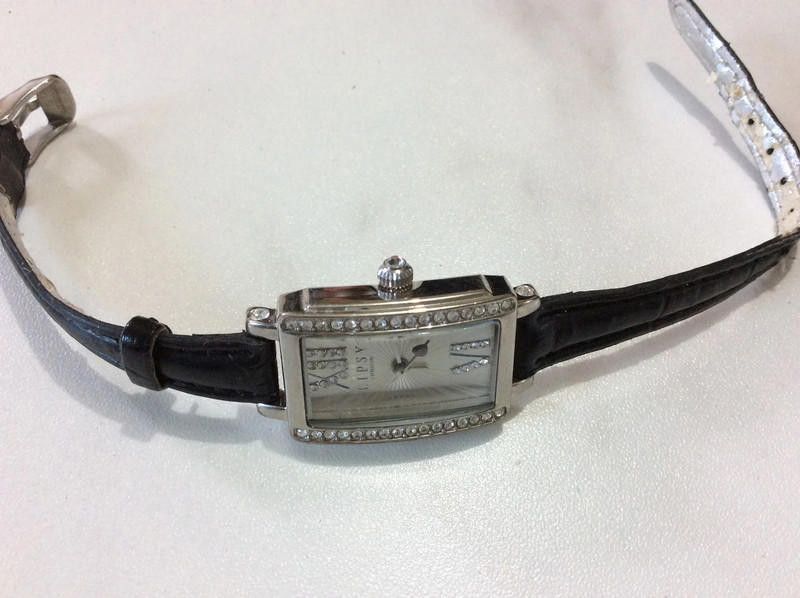 Other Lipsy ladies silver dial black leather strap watch Size ONE SIZE - 2 Thumbnail