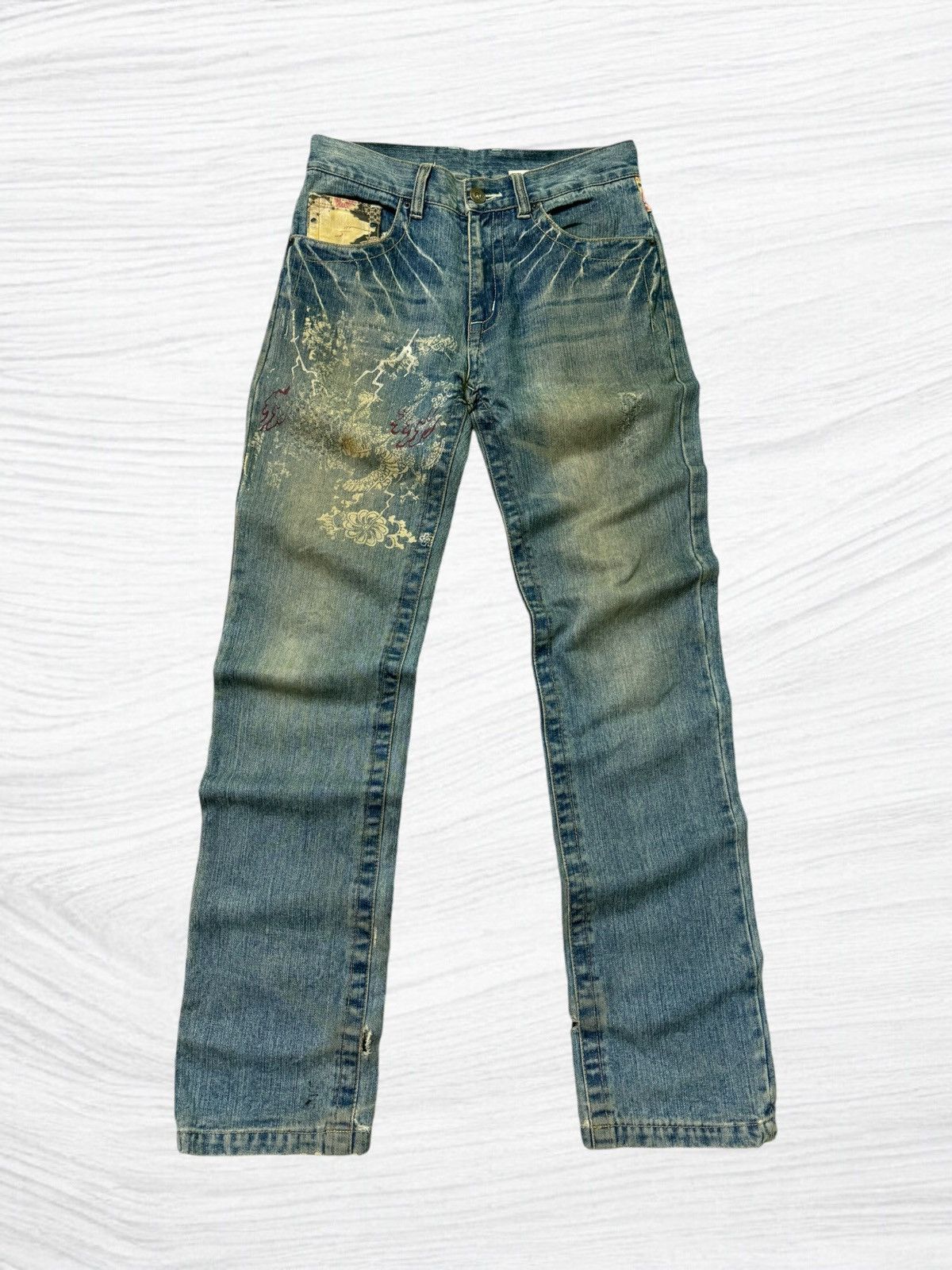 Japanese Brand Japan Classic Dragon Jeans Muddy Wash Karakuri Tamashi Style Size US 30 / EU 46 - 1 Thumbnail