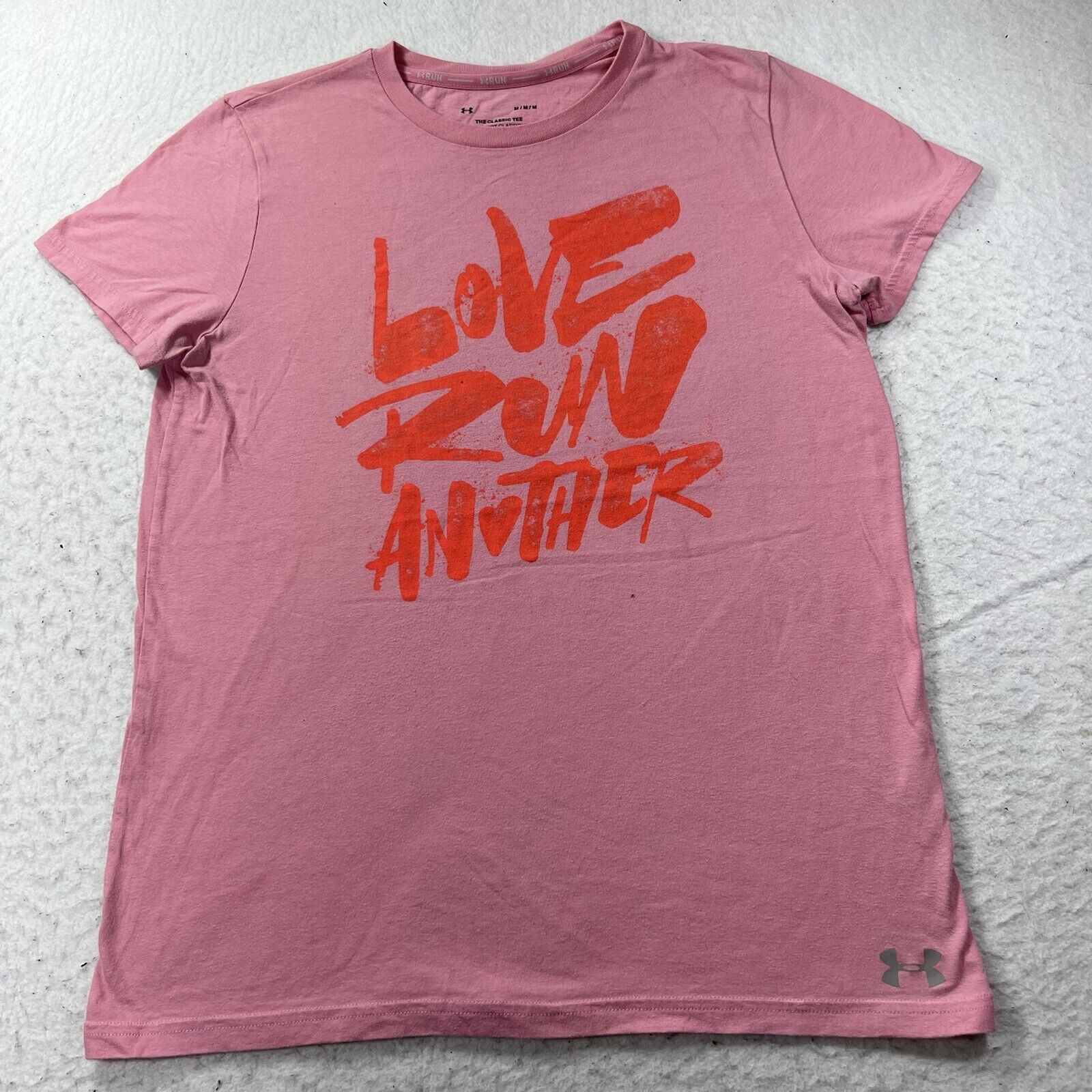 Under Armour Under Armour Medium Running Pink Love Run Graphic T Shirt Size M / US 6-8 / IT 42-44 - 1 Thumbnail