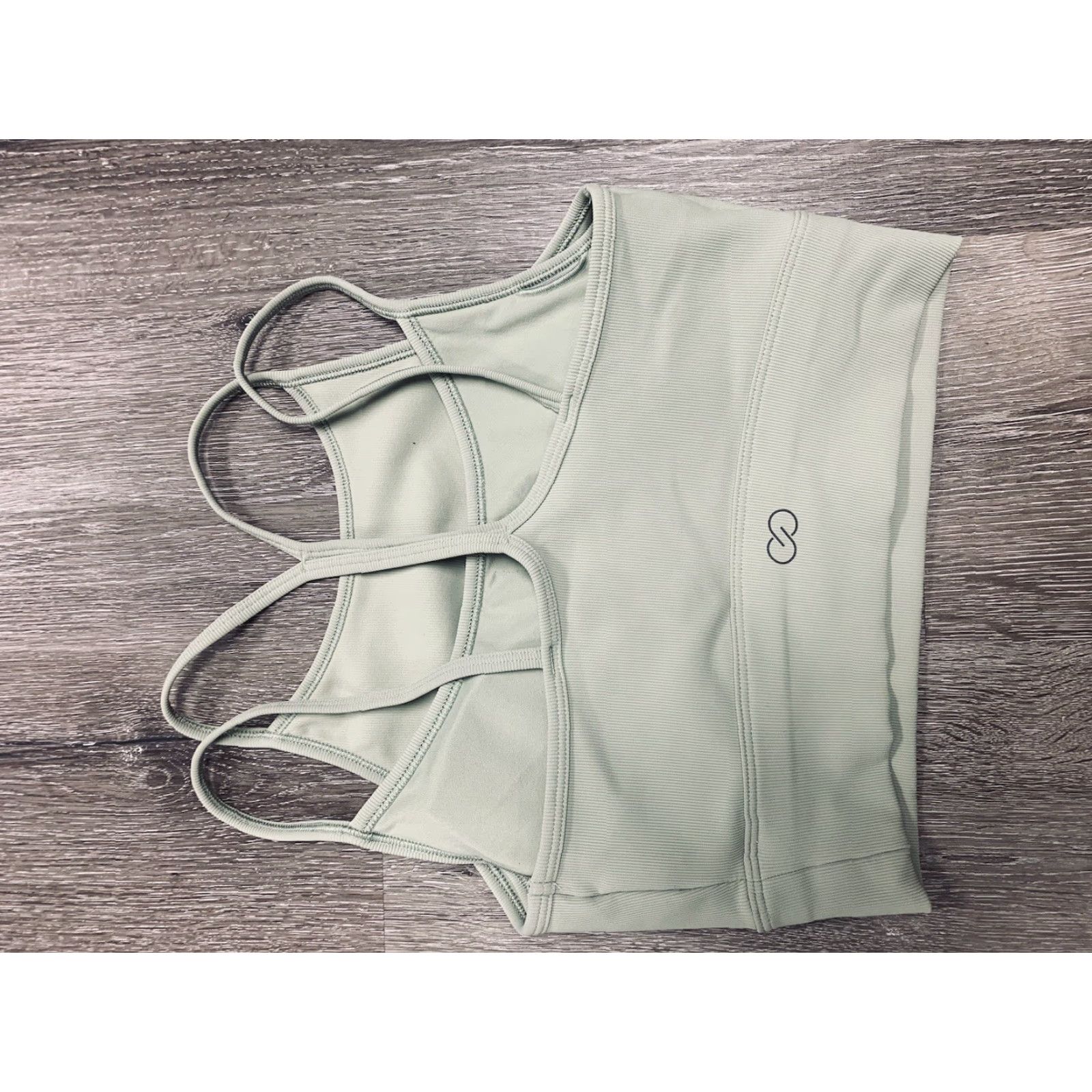 Vintage Calia by Carrie Underwood Green Ribbed Sports Bra Women’s Size Small Padded Size ONE SIZE - 2 Thumbnail