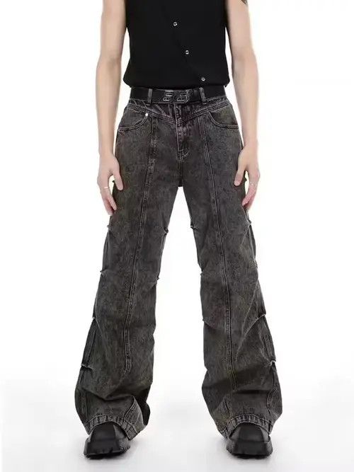 Jean Vintage washed distressed micro-flared high-waisted jeans Size US 30 / EU 46 - 6 Thumbnail