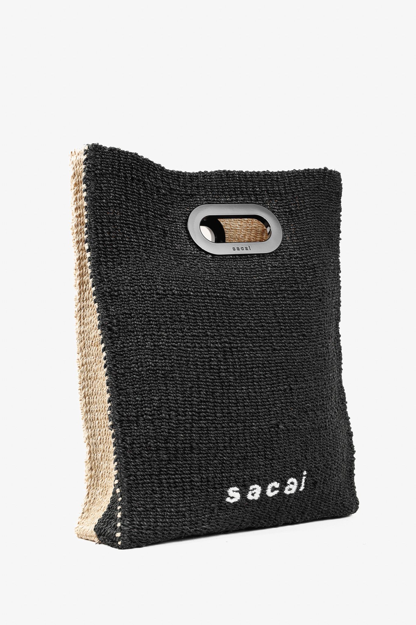 Sacai Sacai Abacá Medium Shopper Bag w/ Multi-Carry Calfskin Strap Size ONE SIZE - 2 Thumbnail