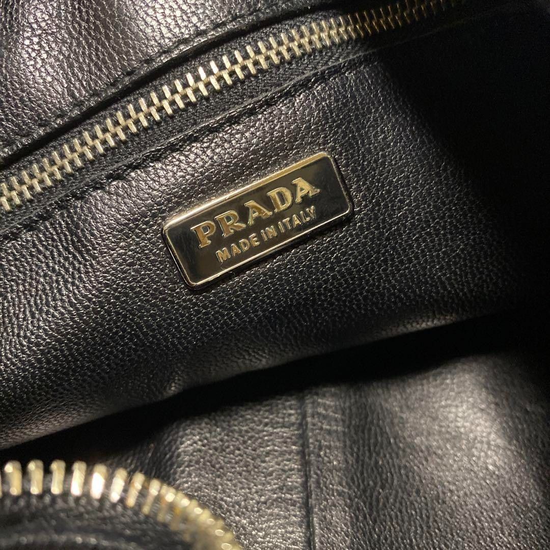 HERO様　00s y2k PRADA shoulder bag Black PRADA Nylon Leather Half Moon Hobo Shoulder Bag Handbag