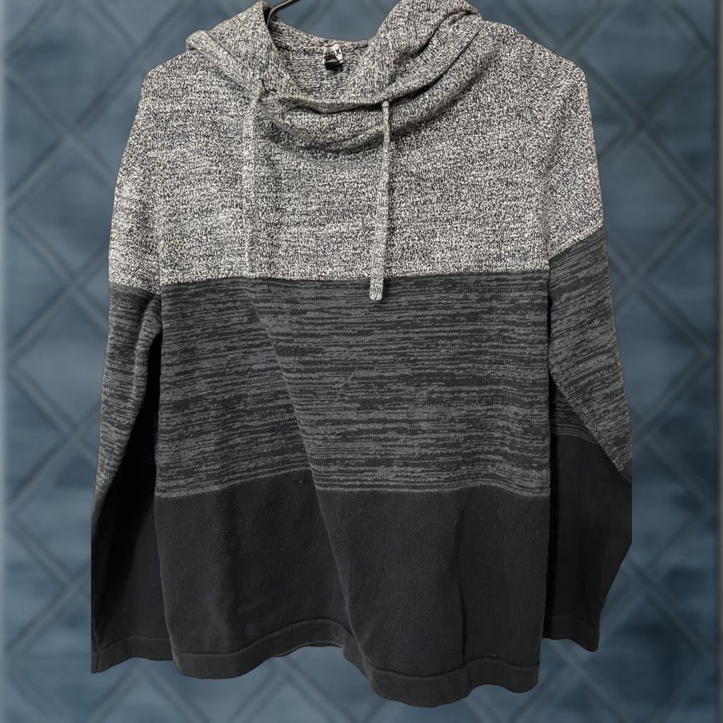 Express Express Gray Color block Hoodie Pullover Long Sleeved Fleece Zip 1/4 Hooded Pockets M Medium Women Shirt/Coat (adapt to best structure) Size M / US 6-8 / IT 42-44 - 1 Thumbnail