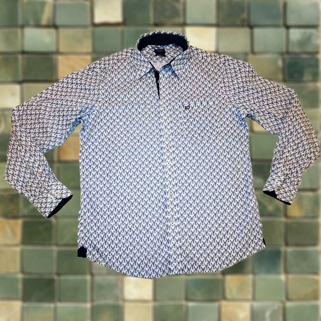 Arrow Arrow Sport Shirt Mens Medium Blue Long Sleeve Button Up Lobster Print Size US XL / EU 56 / 4 - 1 Thumbnail