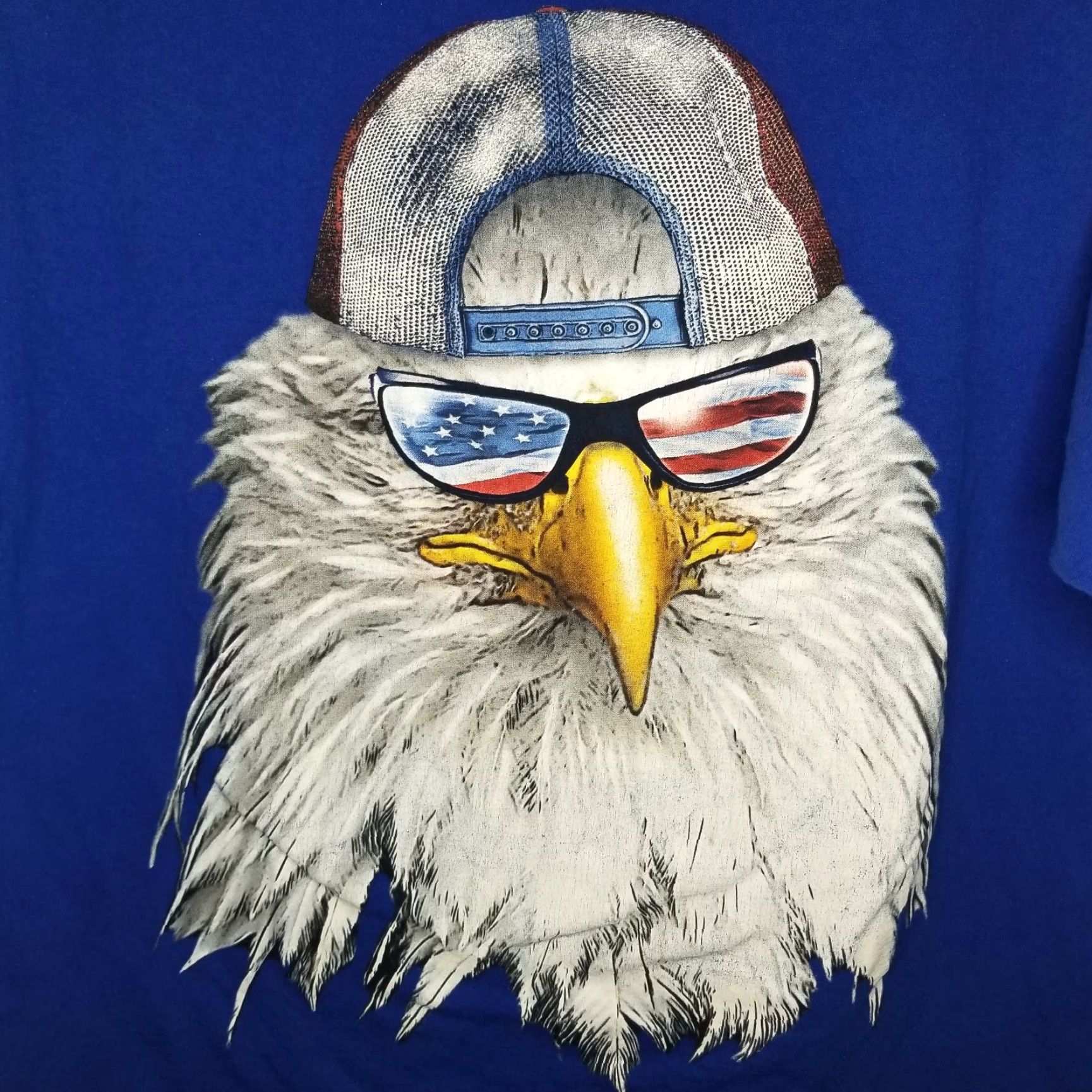 Fruit Of The Loom VINTAGE Fruit of the Loom T-Shirt Eagle Graphic Blue Patriotic Large Men L Clothing Shirt Mens Size US L / EU 52-54 / 3 - 2 Thumbnail