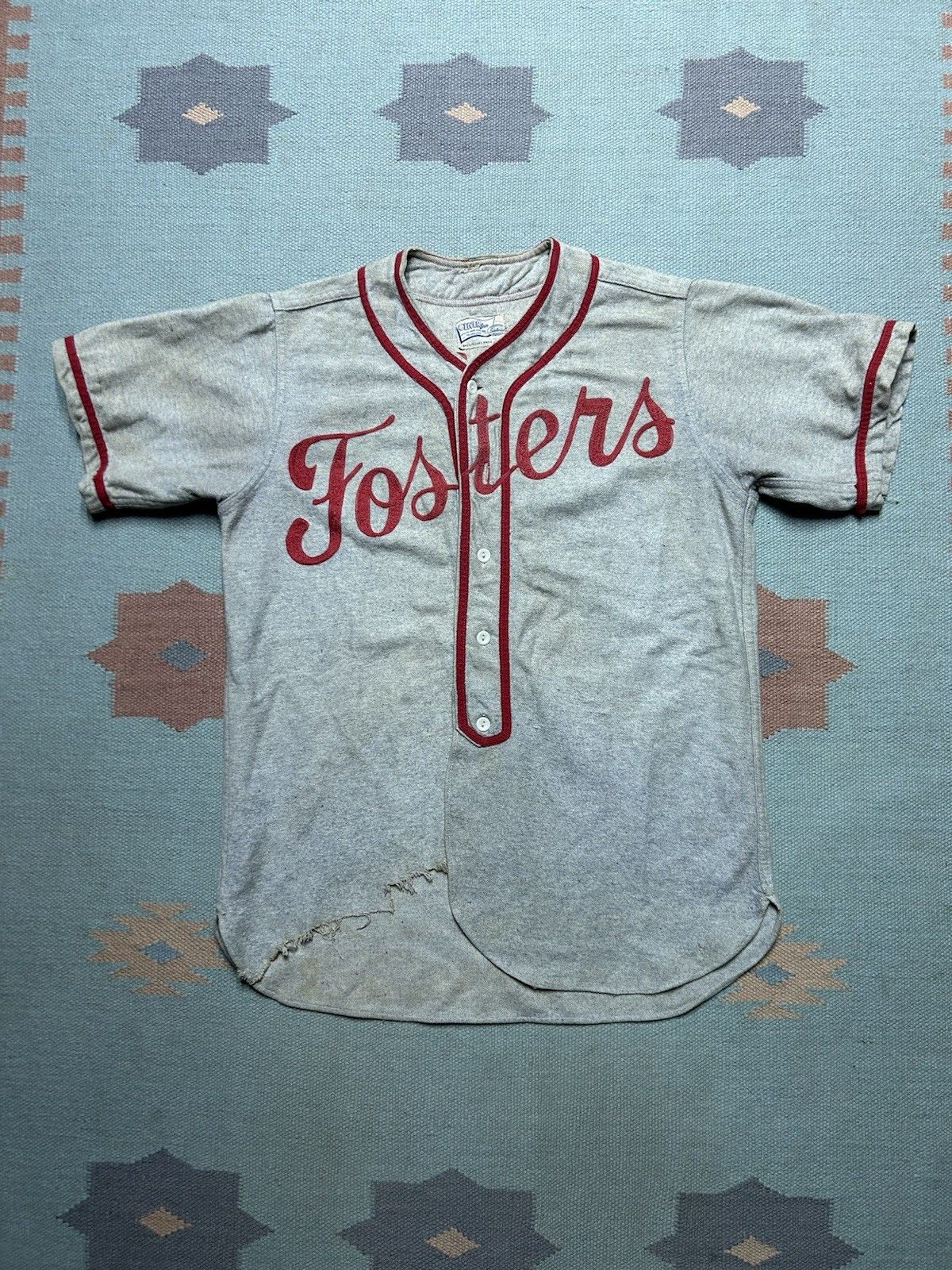 Vintage 1940 wool baseball uniform jersey grocery store chain stitch Size US L / EU 52-54 / 3 - 2 Thumbnail