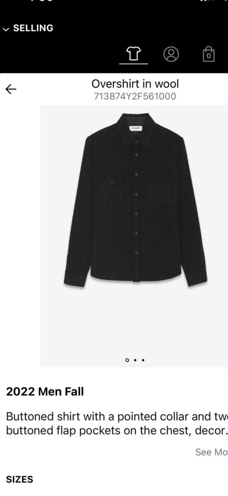 Saint Laurent Paris Saint Laurent mens 2022 overshirt shirt. 40/L. $1790 Size US M / EU 48-50 / 2 - 1 Thumbnail