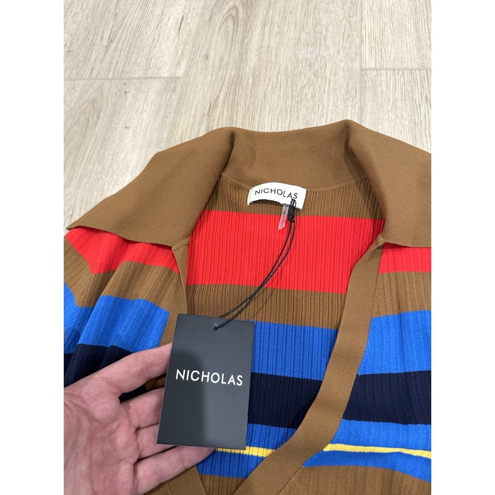 NICHOLAS **NWT Nicholas Large Collared Stretch Midi Dress Sz L Multicolor** User: NWT Nicholas Collared Stretch Midi Dress Sz L Multicolor Size L / US 10 / IT 46 - 6 Thumbnail