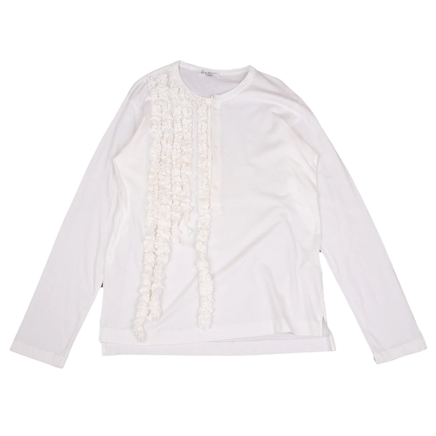 Yohji Yamamoto Yohji Yamamoto Cotton Frill Neck T-shirt Size US S / EU 44-46 / 1 - 1 Thumbnail