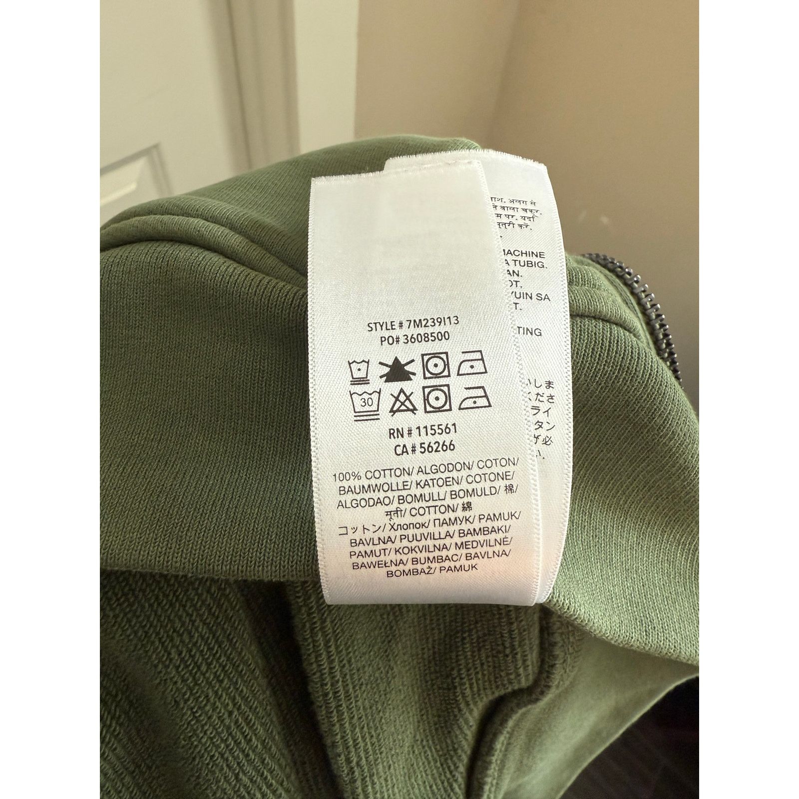 7 For All Mankind 7 For All Mankind Zip Hoodie Olive Green 100% Cotton L Size L / US 10 / IT 46 - 7 Thumbnail