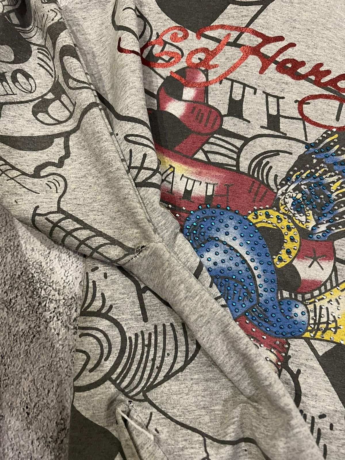 Ed Hardy Vintage Y2k Skull ☠️ Rare Ed Hardy All Over Print Zip Hoodie Size M / US 6-8 / IT 42-44 - 17 Thumbnail