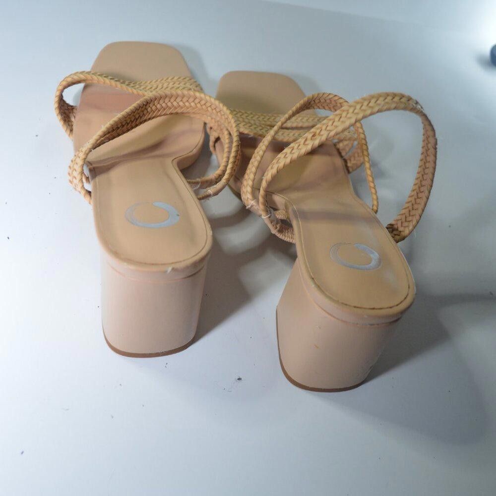 Designer Braided Nude Heeled Sandals, Size 10 Size US 10 / IT 40 - 2 Thumbnail
