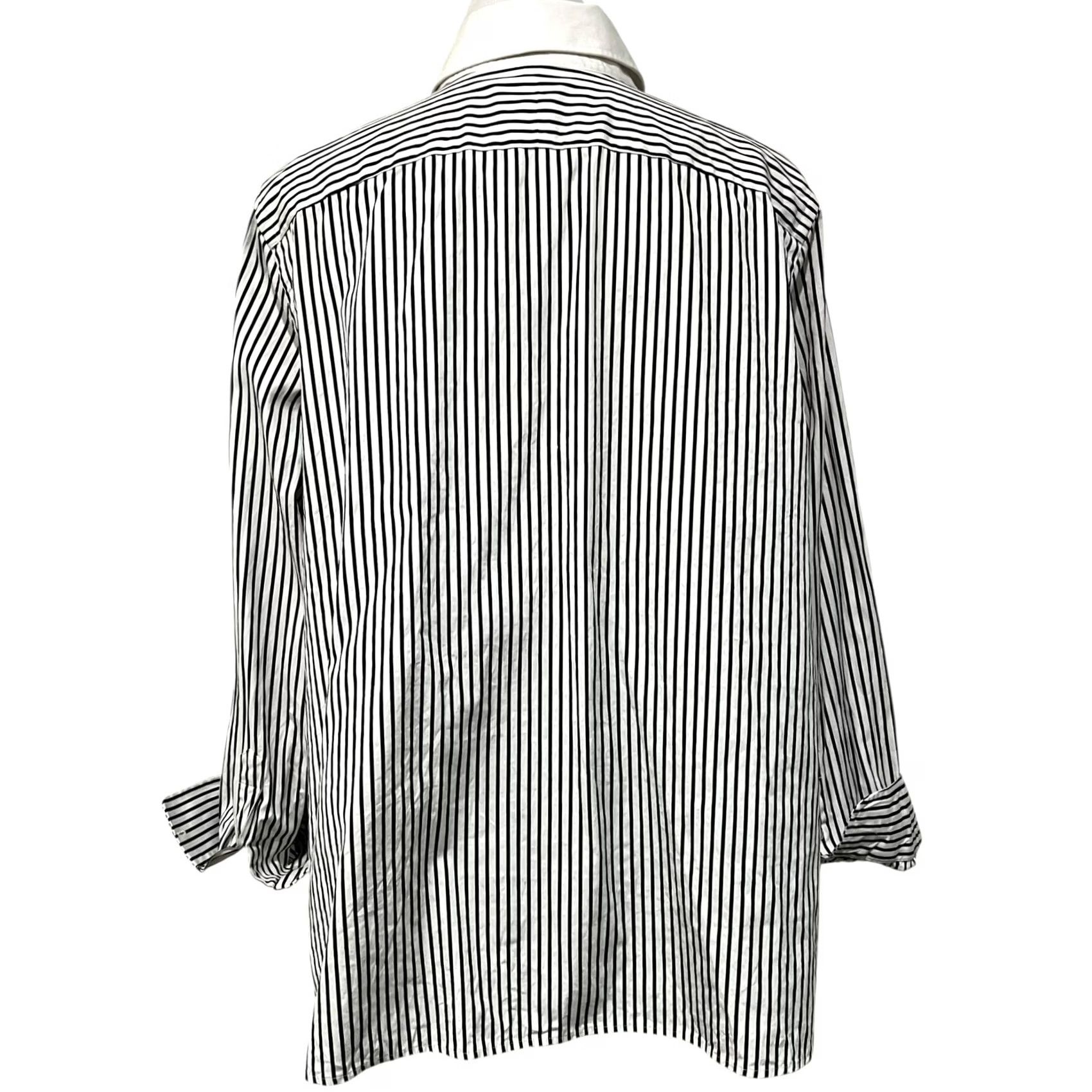 Ralph Lauren VINTAGE Lauren Ralph Lauren Striped Button-Up Top Long Sleeve Black White 1X Women Shirt Cardigan? Size XL / US 12-14 / IT 48-50 - 7 Thumbnail