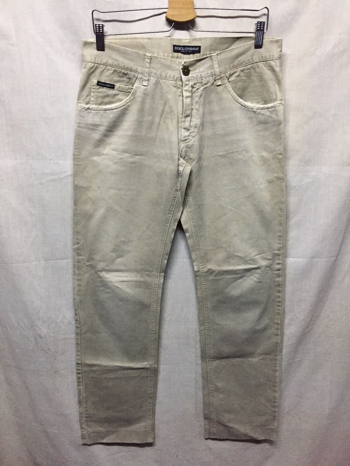 Dolce & Gabbana D&G Distressed Pocket Beige Casual Pants Size US 32 / EU 48 - 1 Thumbnail