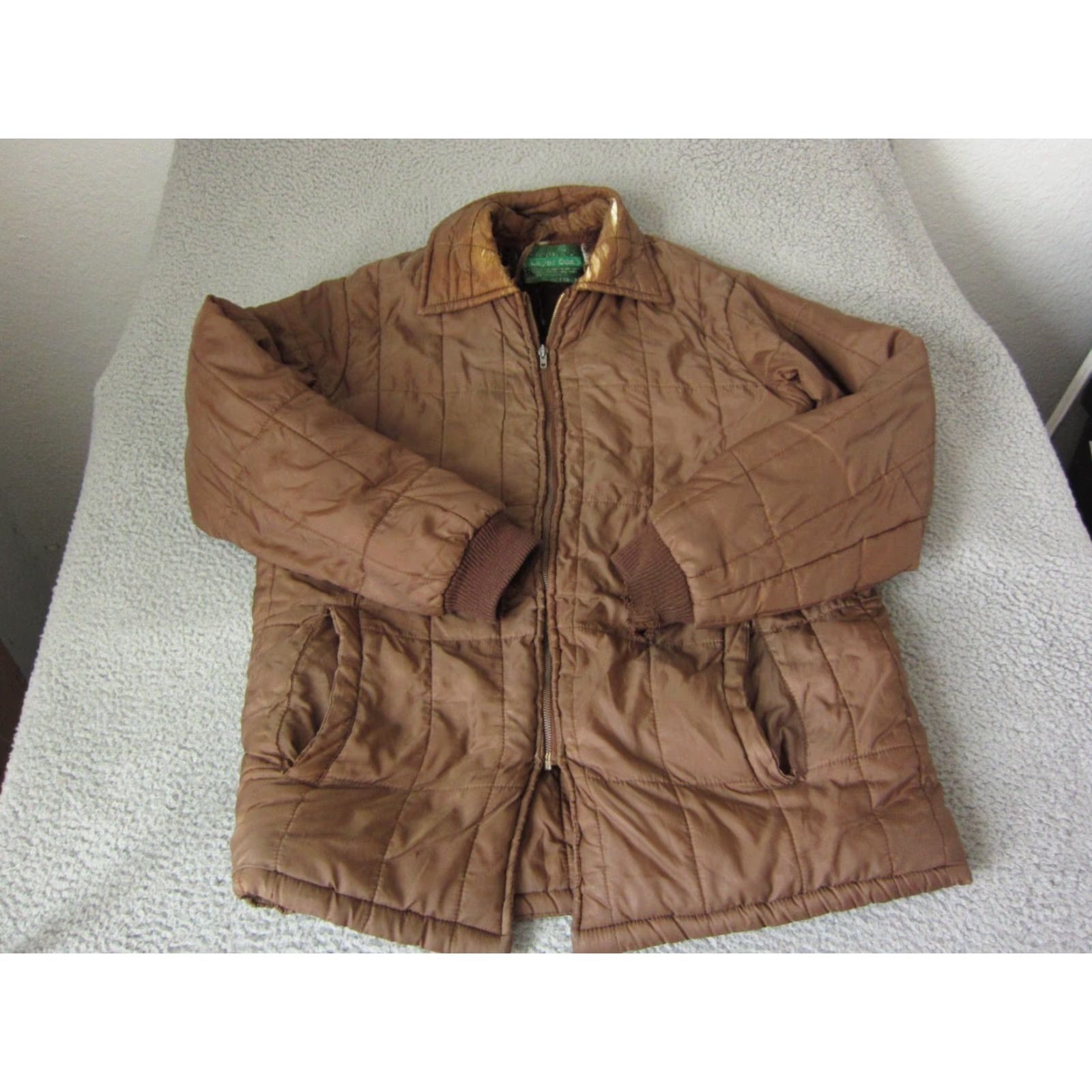 Haband VINTAGE Haband Jacket Mens M Brown Satin Bomber Quilted 90s USA Nylon Satin Bomber Jacket Mens Brown Quilted 90s Haband Size US M / EU 48-50 / 2 - 2 Thumbnail