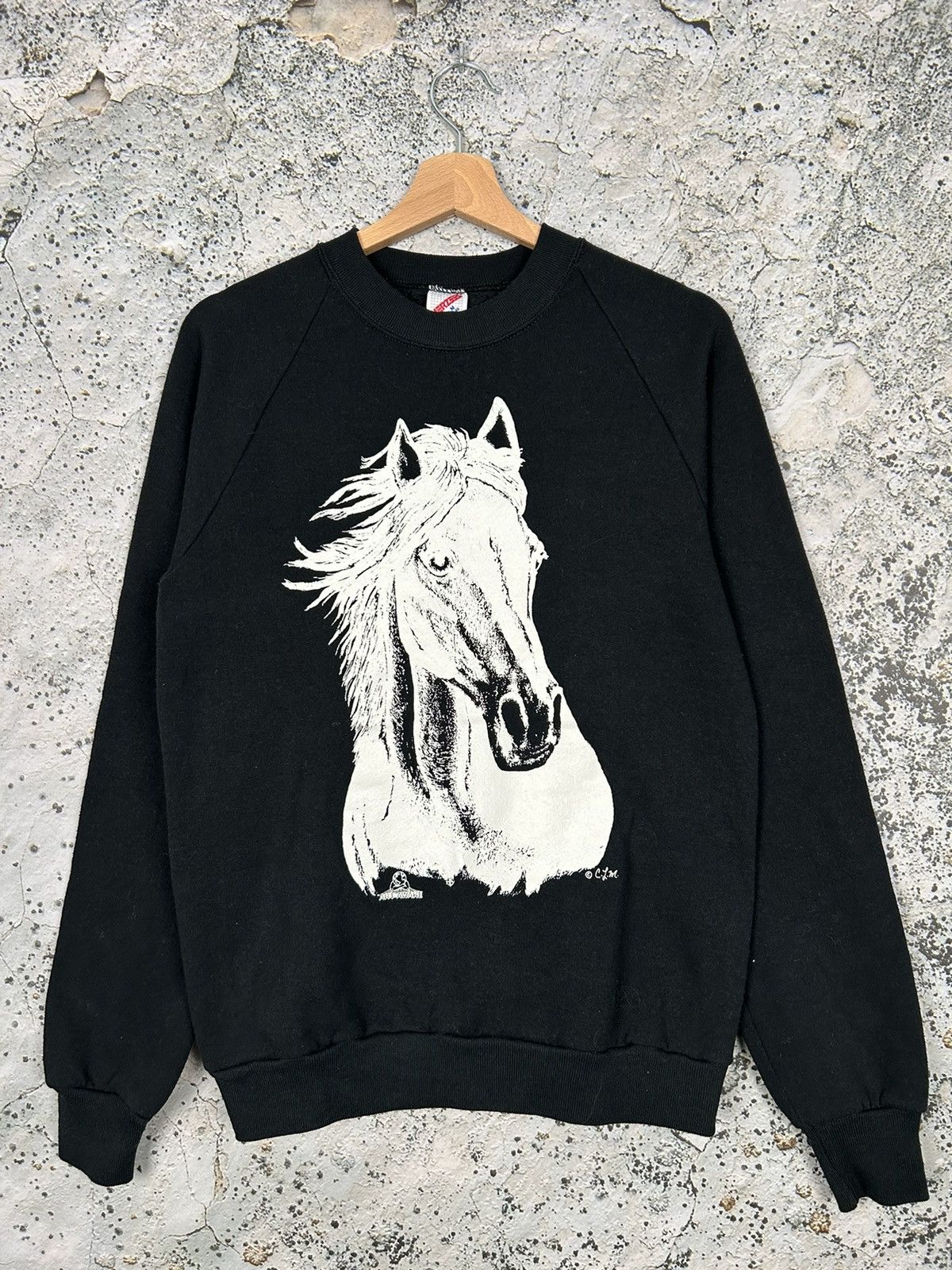 Vintage Vintage Boxy Crewneck Horse Animal Graphic 90s Hype Rare Size US M / EU 48-50 / 2 - 1 Thumbnail