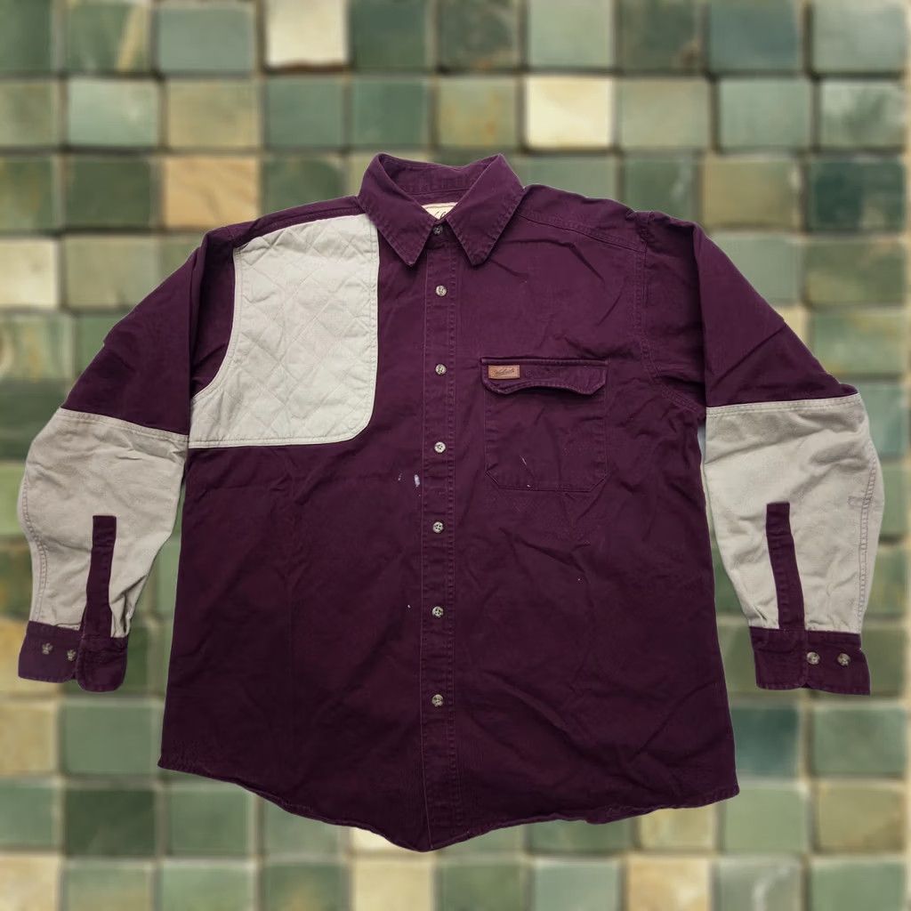 Vintage VINTAGE Woolrich Outdoor Guide Long Sleeve Button-Up Shirt Mens L Burgundy Red Twill Cotton Casual Workwear Travel Size US L / EU 52-54 / 3 - 1 Thumbnail