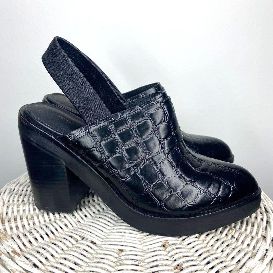 INTENTIONALLY BLANK Intentionally Blank Moonbeam Embossed Strap Heel Mules Size US 6 / IT 36 - 1 Thumbnail
