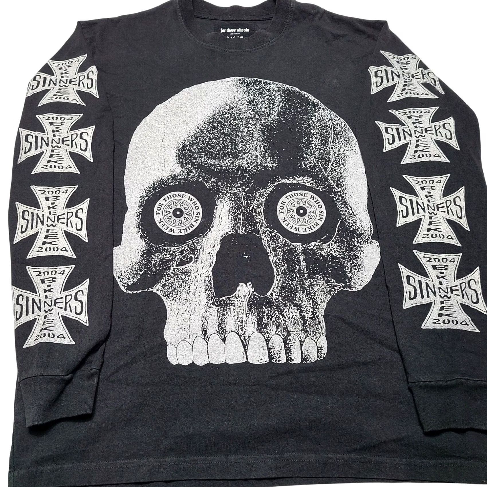 For Those Who Sin For Those Who Sin Los Angeles Bike Week Skull FTWS Black Men’s Size Medium T-Shirt Graphic Print Crew Neck Long Sleeve 2010-2019 Vintage No Size US M / EU 48-50 / 2 - 2 Thumbnail
