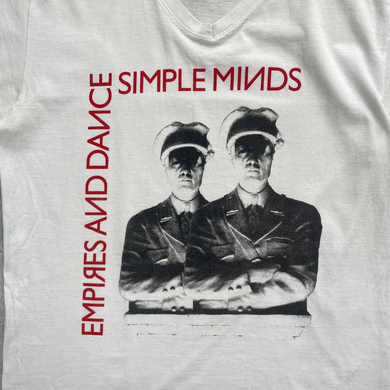 Band Tees Simple Minds Empires And Dance Promo V-Neck T Shirt White M Size US M / EU 48-50 / 2 - 2 Thumbnail