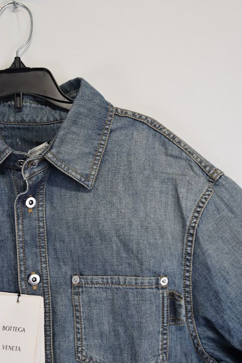 Bottega Veneta o1rshd1 Orignal Light Denim Shirt in Indigo Size US S / EU 44-46 / 1 - 9 Thumbnail