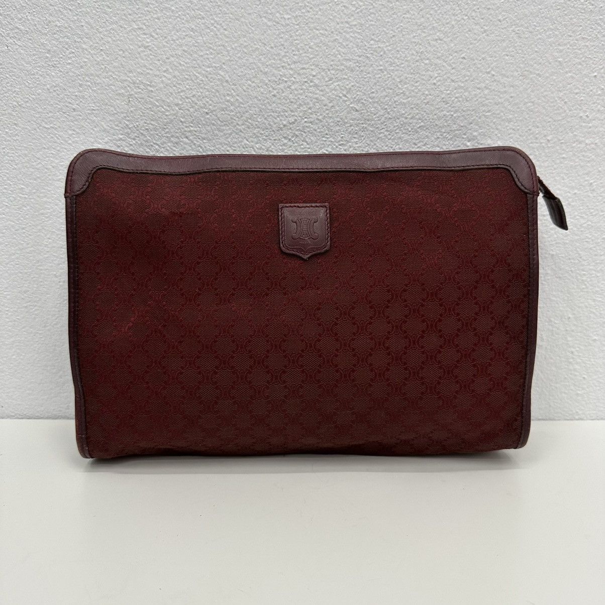 Celine AUTHENTIC CELINE MACADAM TRIOMPHE LEATHER CLUTCH BAG Size ONE SIZE - 2 Thumbnail