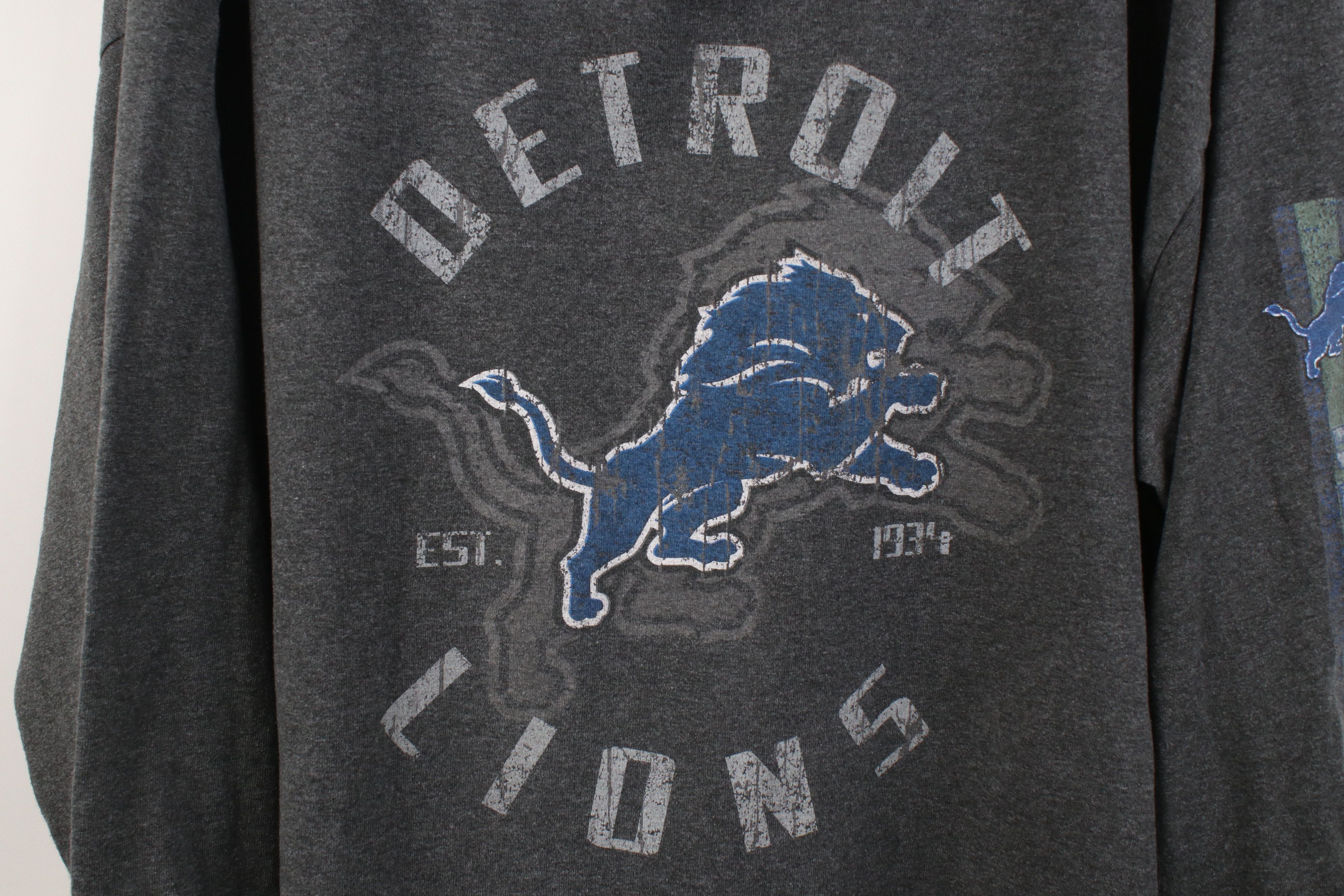 Vintage Vintage Y2K NFL Lions Football Long Sleeve T-Shirt Gray Size US XL / EU 56 / 4 - 4 Thumbnail