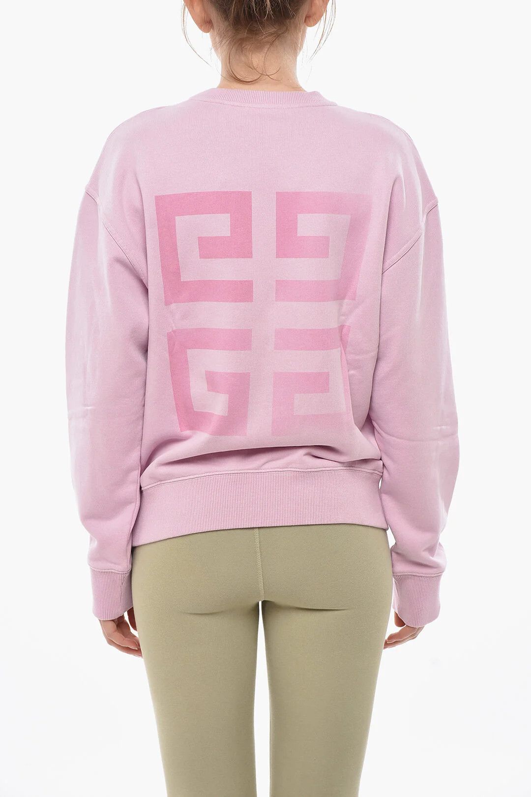Givenchy og1mm0326 Brushed Cotton Crewneck Sweatshirt in Pink Size XS / US 0-2 / IT 36-38 - 2 Thumbnail