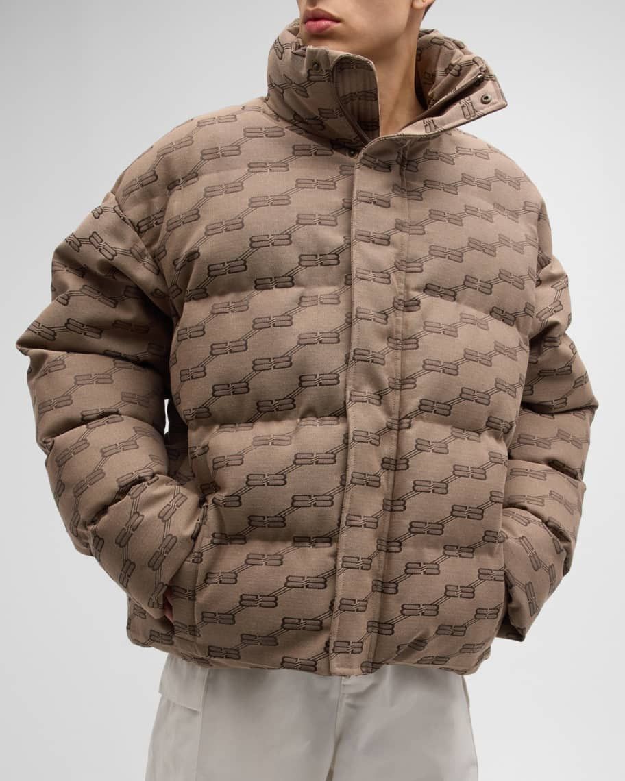 Balenciaga o1in1g1124 Dup / BB Monogram Puffer Jacket in Brown Size US M / EU 48-50 / 2 - 5 Thumbnail