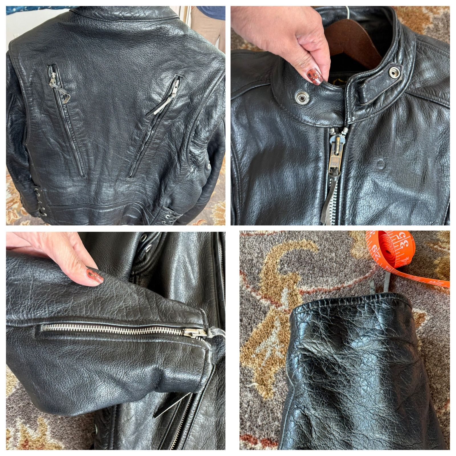 Other Vintage Bonus leather moto jacket size M rocker goth street Size M / US 6-8 / IT 42-44 - 17 Thumbnail