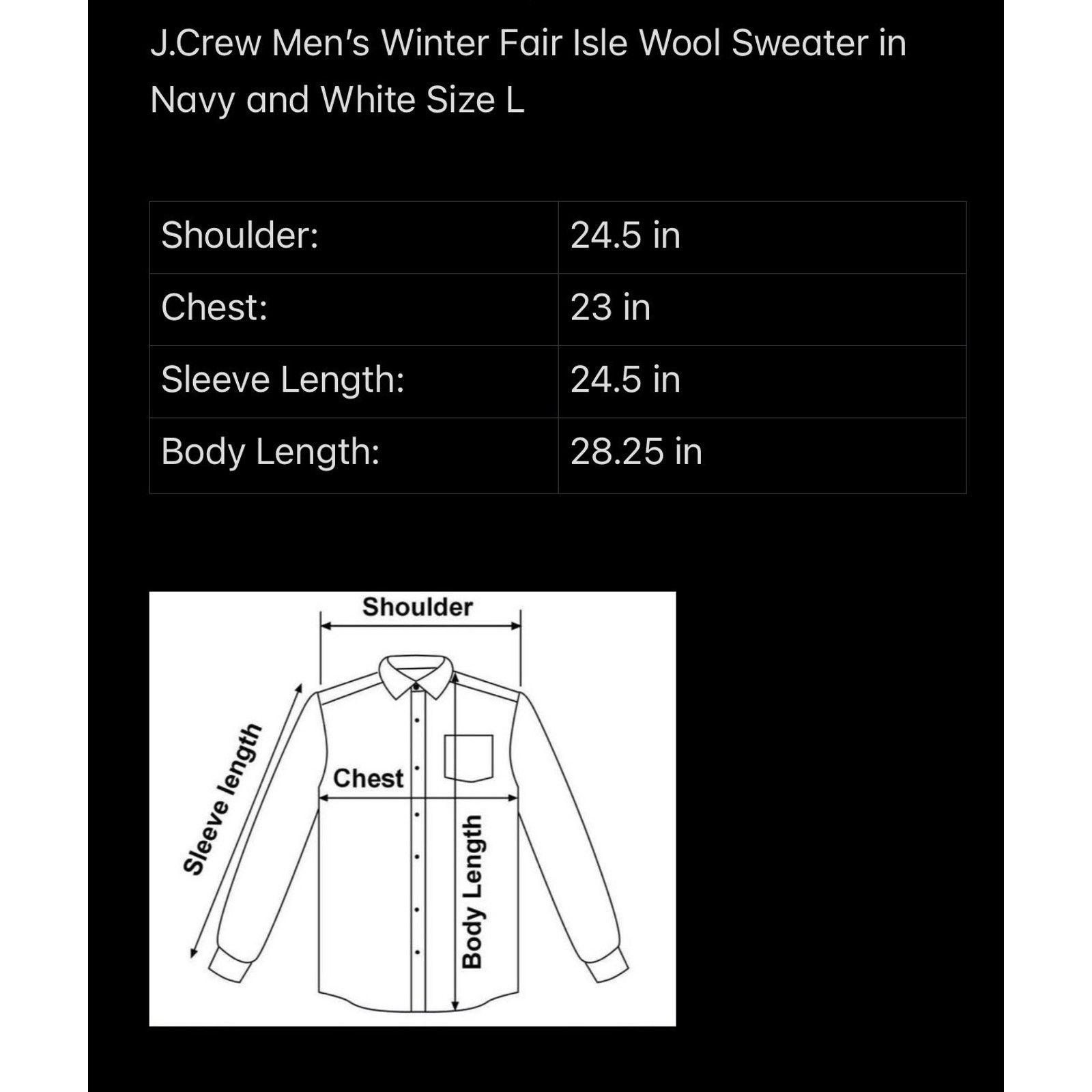 J.Crew J.Crew Men’s Winter Fair Isle Wool Sweater Size L Size US L / EU 52-54 / 3 - 6 Thumbnail