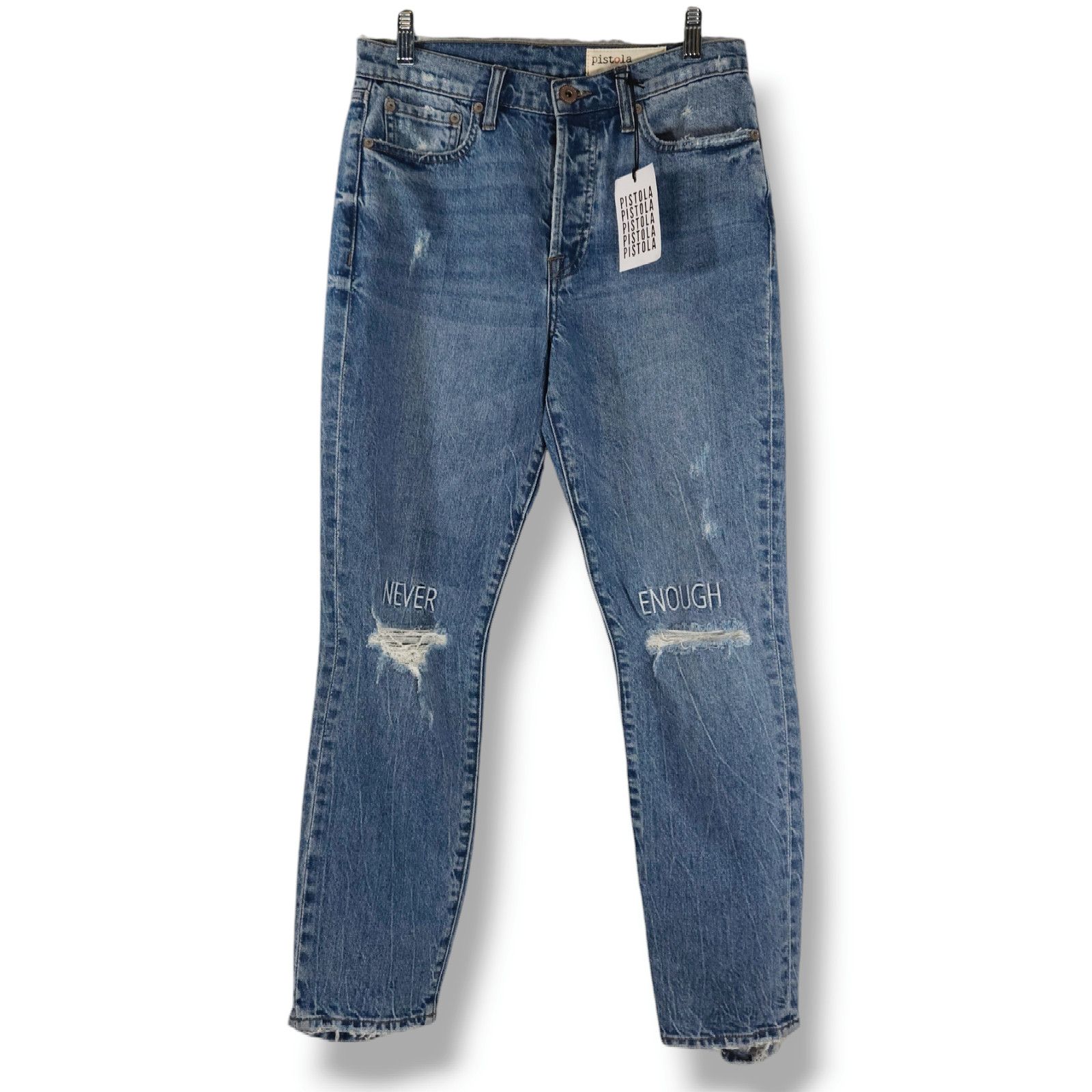 Pistola NWT Pistola Madi Embroidered Modern Slim Denim Jeans Sz. 27 Size 27" / US 4 / IT 40 - 1 Thumbnail