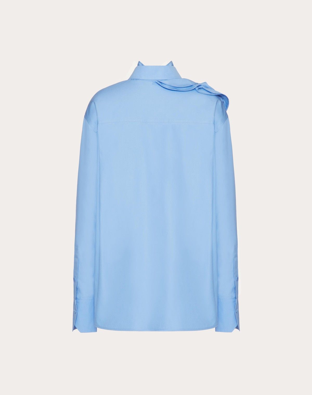 Valentino o1s1wg110525 Cotton Popeline Shirt in Blue Size M / US 6-8 / IT 42-44 - 2 Thumbnail