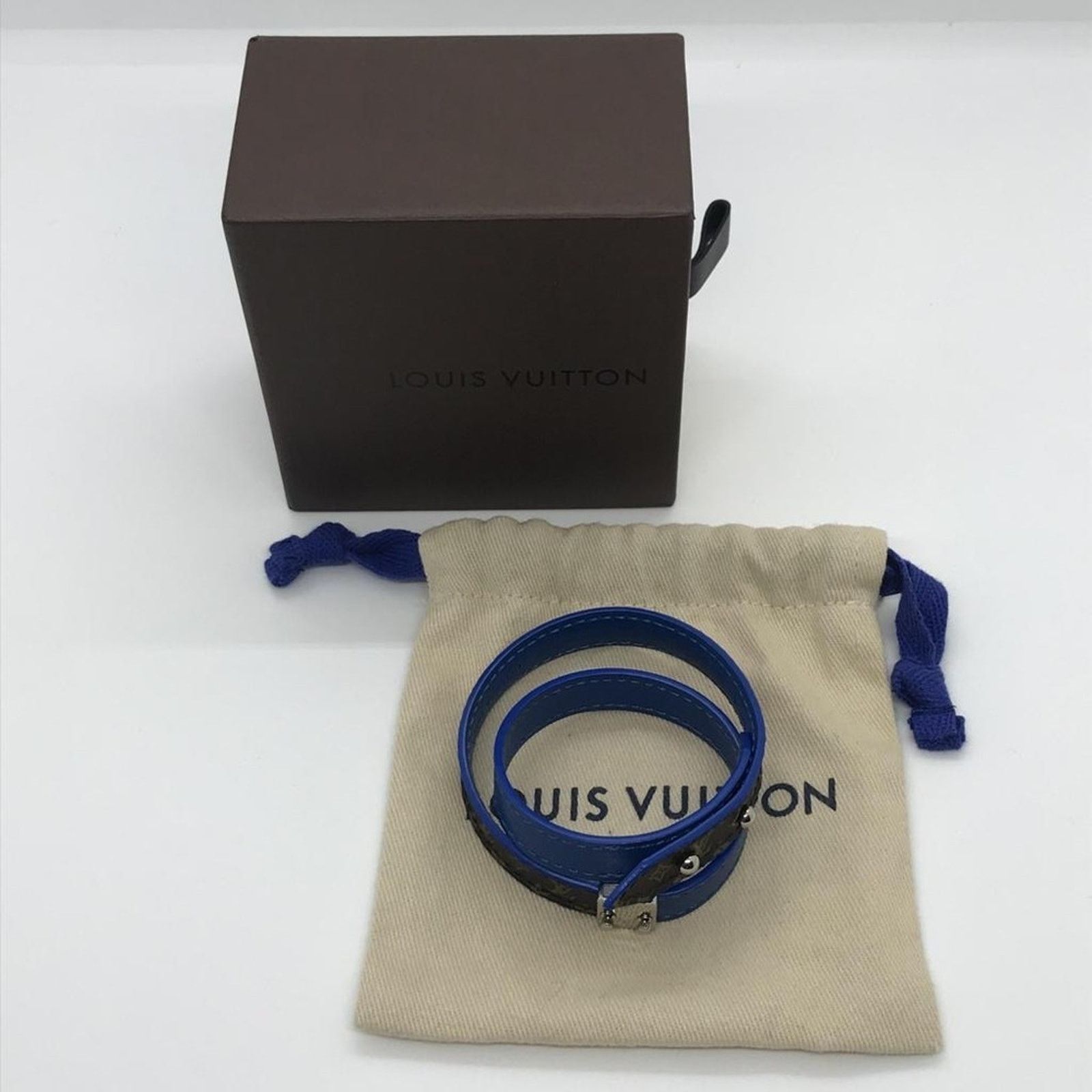 Louis Vuitton Louis VuittonLock It wrap bracelet blue silver monogram auth Size ONE SIZE - 6 Thumbnail