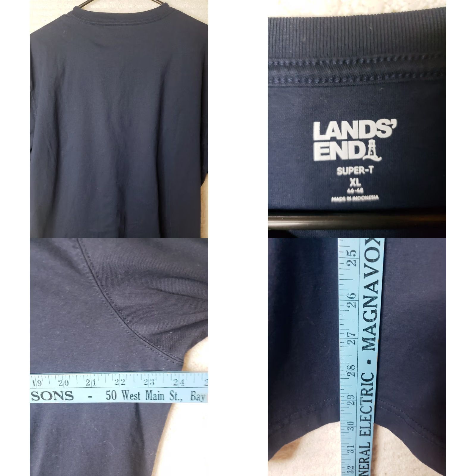 Lands' End VINTAGE Lands End Super Tee T-Shirt Henley Short Sleeve Navy Blue XS? Size US XL / EU 56 / 4 - 8 Thumbnail