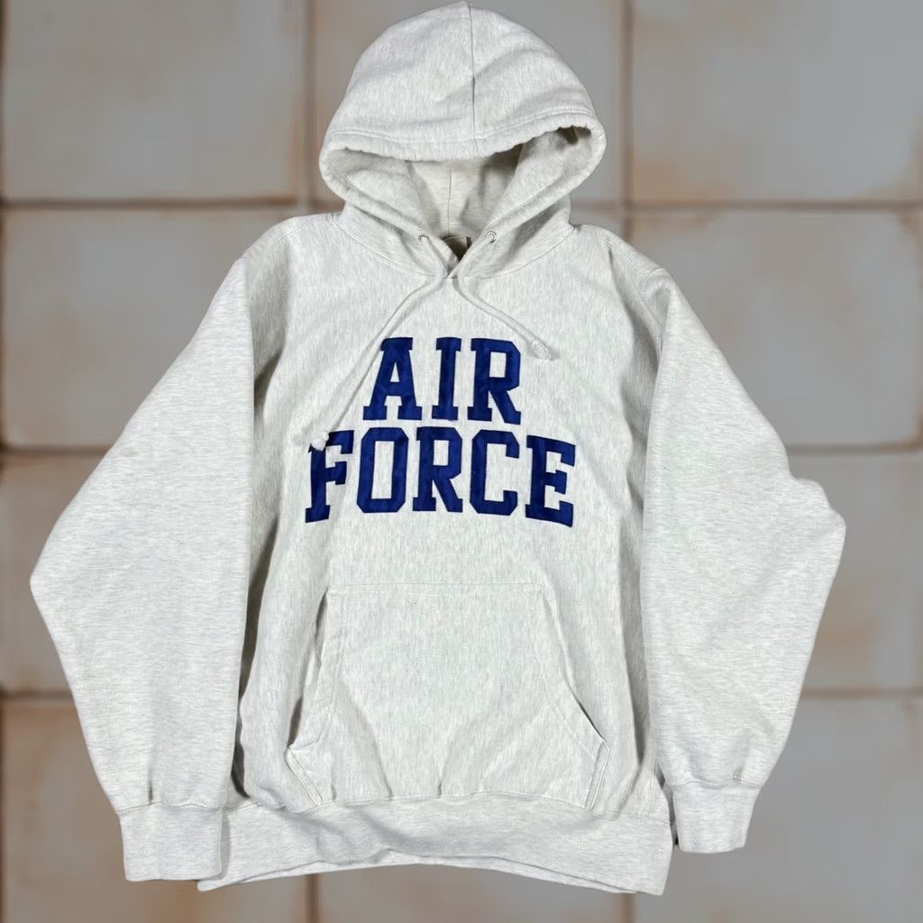 Vintage VINTAGE Air Force Embroidered Pro Weave Hoodie Sweatshirt Pullover Mens Large Size US L / EU 52-54 / 3 - 1 Thumbnail