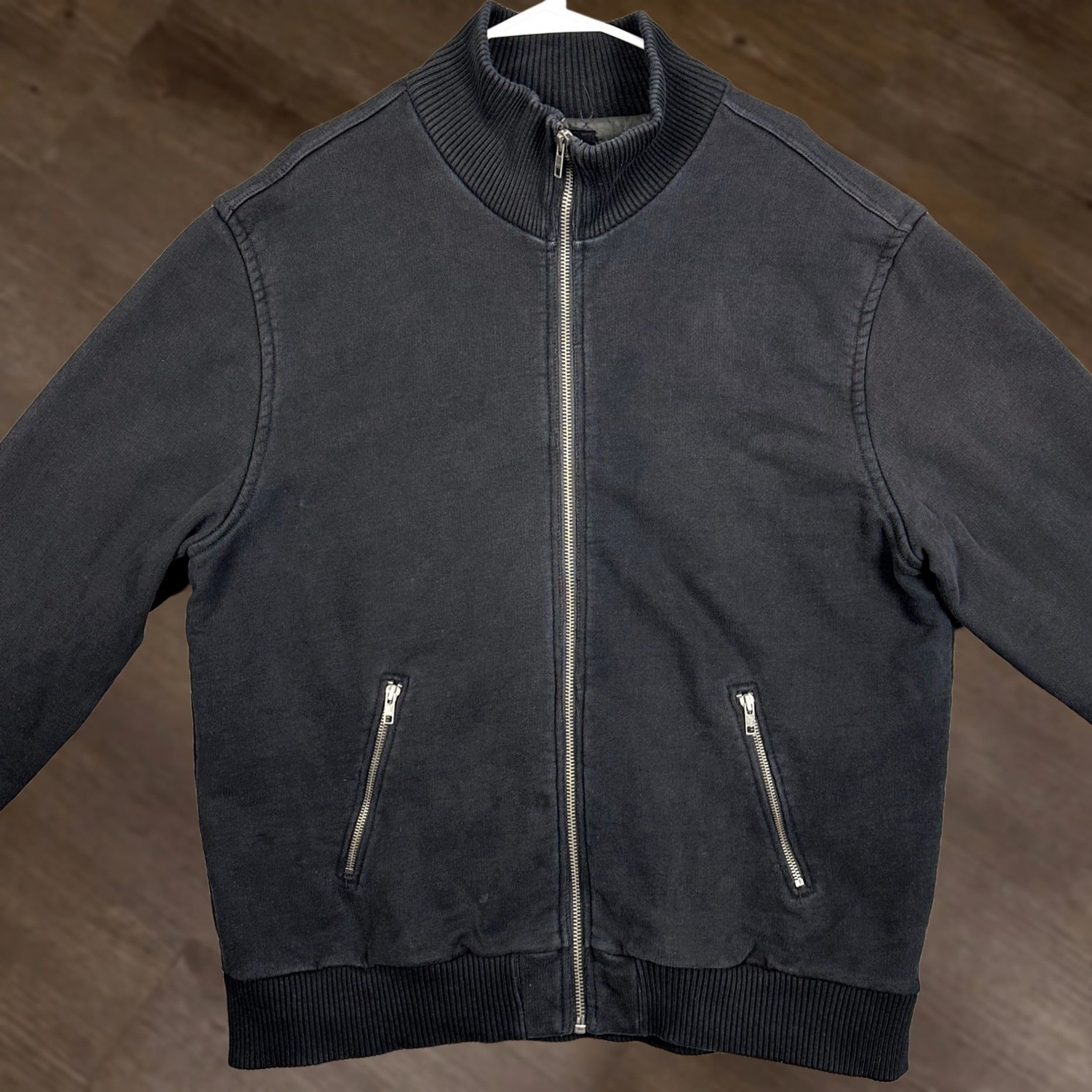 Gap Gap Mens XL Jacket Full Zip Black Lined Cotton Polyester Stand-Up Collar Pockets Zip Casual Long Sleeve Authentic Jacket Size US XL / EU 56 / 4 - 1 Thumbnail