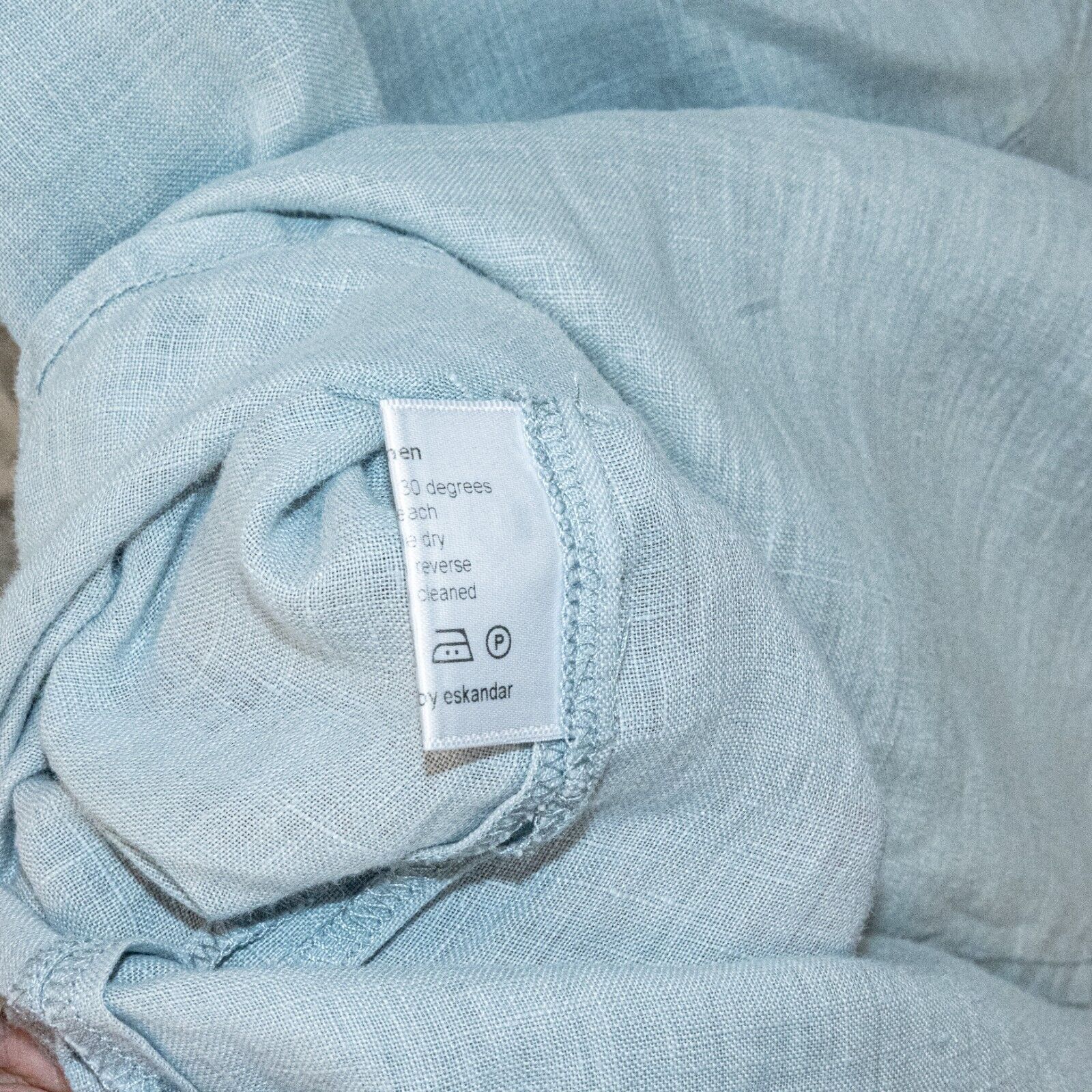 eskandar Eskandar 100% Linen Oversize Tunic Blouse with pocket blue Size ONE SIZE - 8 Thumbnail