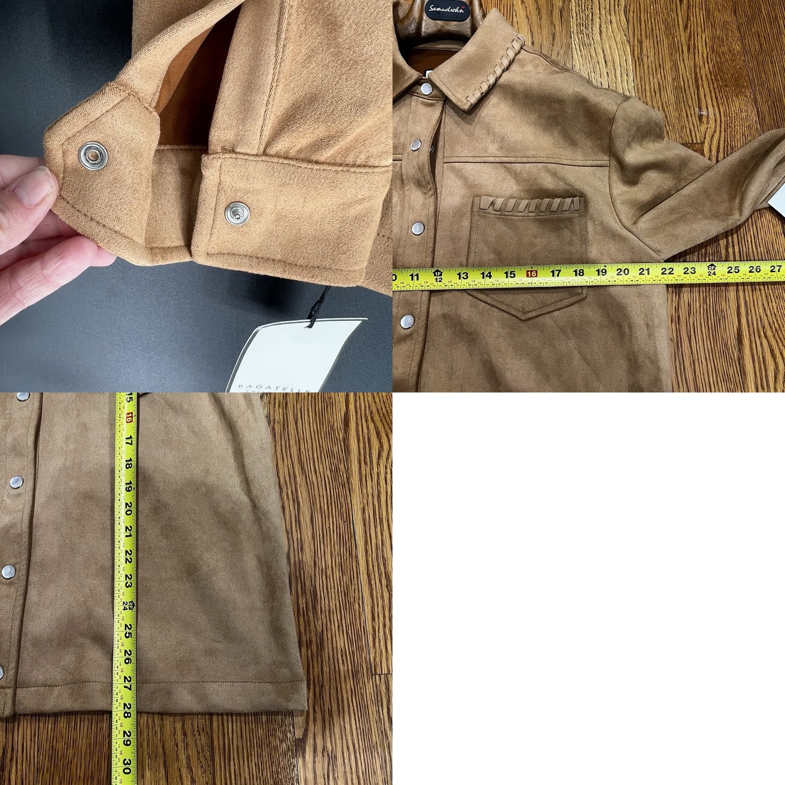 Vintage VINTAGE Bagatelle Jacket City Western Shacket Faux Suede Brown L Women Mid-Length Long Sleeve Collar Snap Closure Shirt Size L / US 10 / IT 46 - 9 Thumbnail