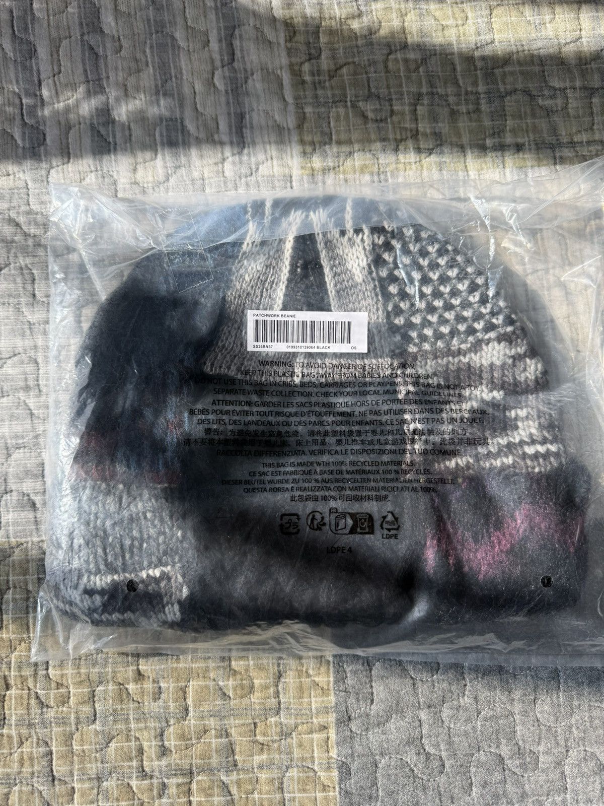 Supreme Supreme Patchwork Beanie Black SS26 NEW Size ONE SIZE - 2 Thumbnail