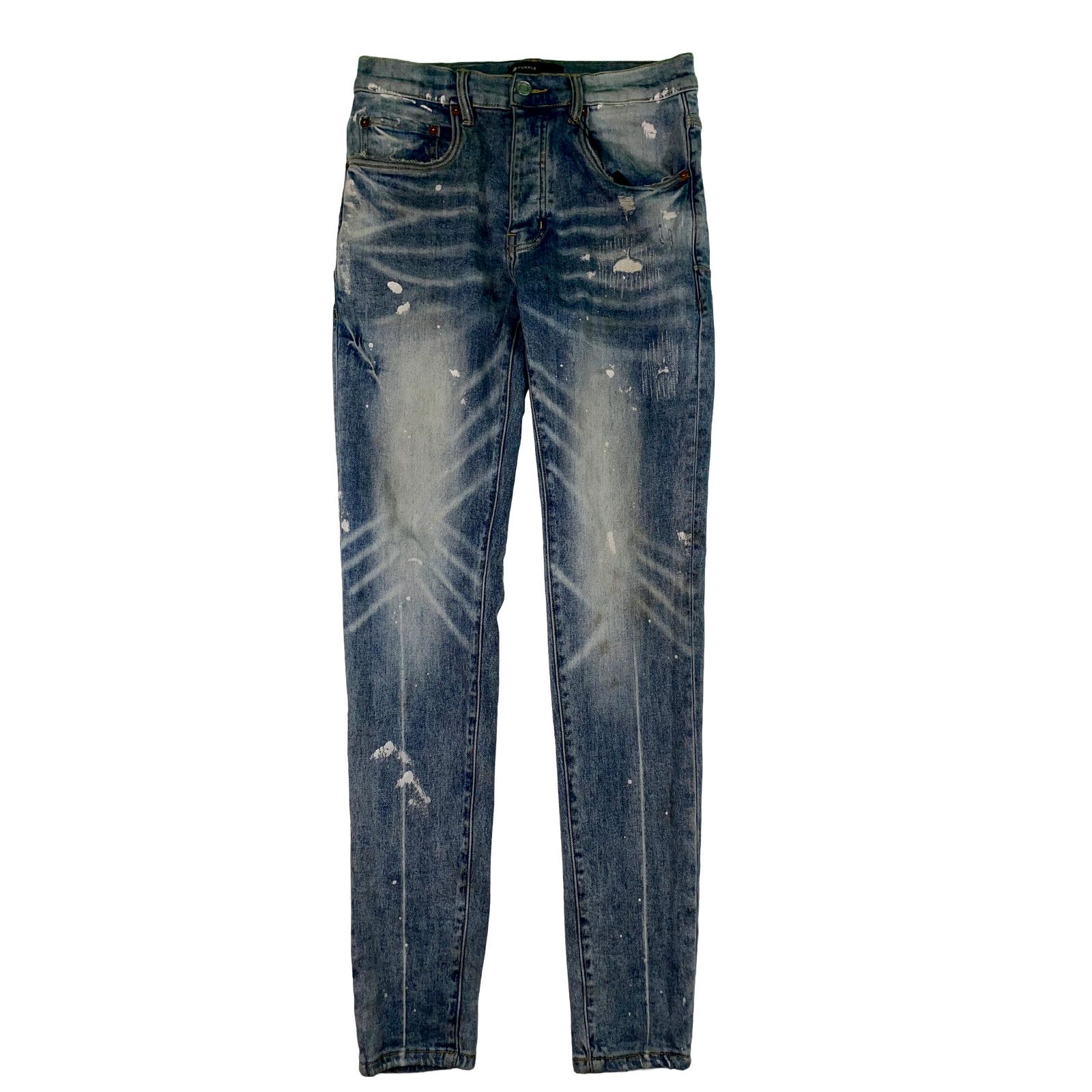 Purple Brand Purple Brand Splatter Light Wash & White Jeans Size US 30 / EU 46 - 1 Thumbnail