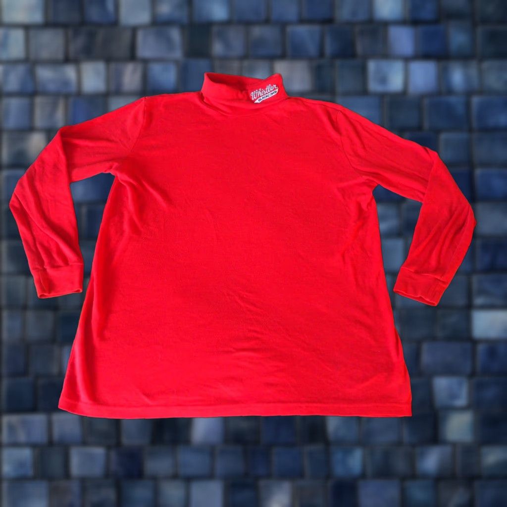 Vintage VINTAGE 80s Skishirt Whistler Blackcomb Long Sleeve Turtleneck Red Mens L EUC Shirt Size US L / EU 52-54 / 3 - 1 Thumbnail