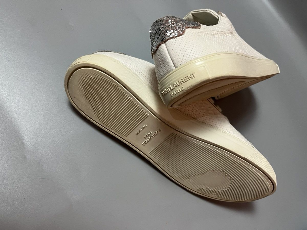 Saint Laurent Paris Saint Laurent Paris white leather glitter andy Size US 7 / EU 40 - 8 Thumbnail