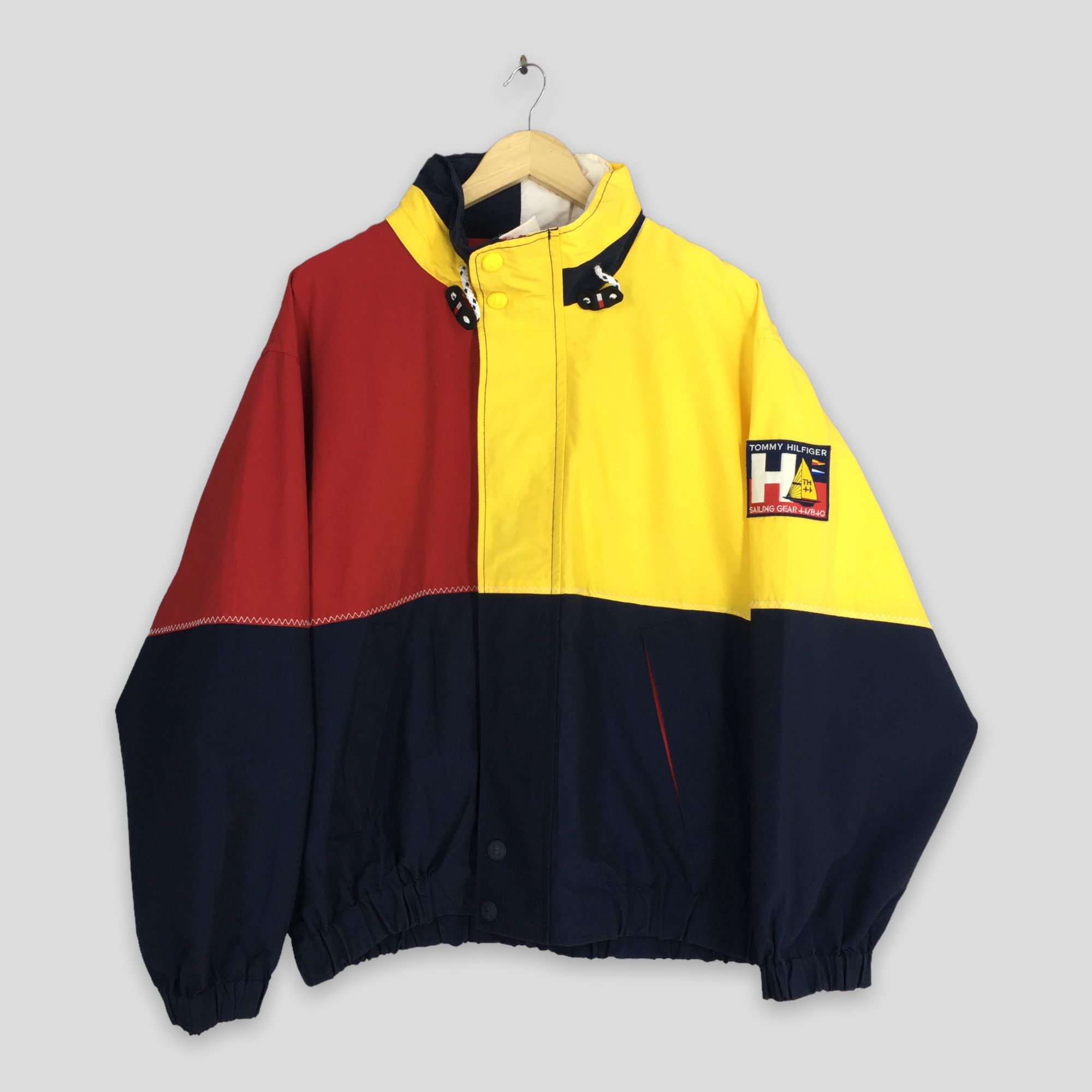 image of Tommy Hilfiger Colorblock Multicolor Jacket Large, Men's (Size Medium)