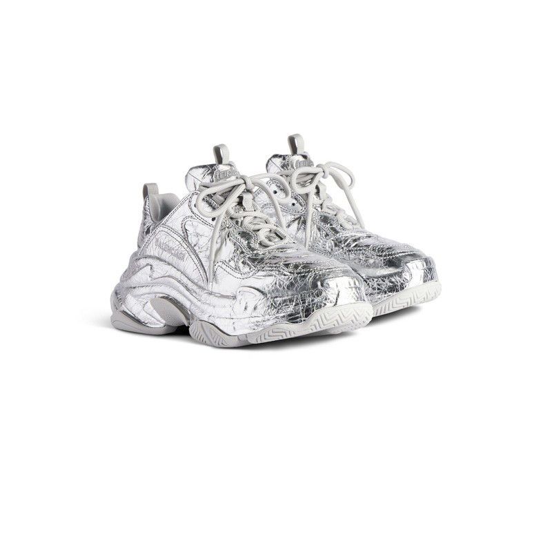 Balenciaga o1w1db10425 Triple S Sneakers in Silver Size US 14 / EU 47 - 2 Thumbnail