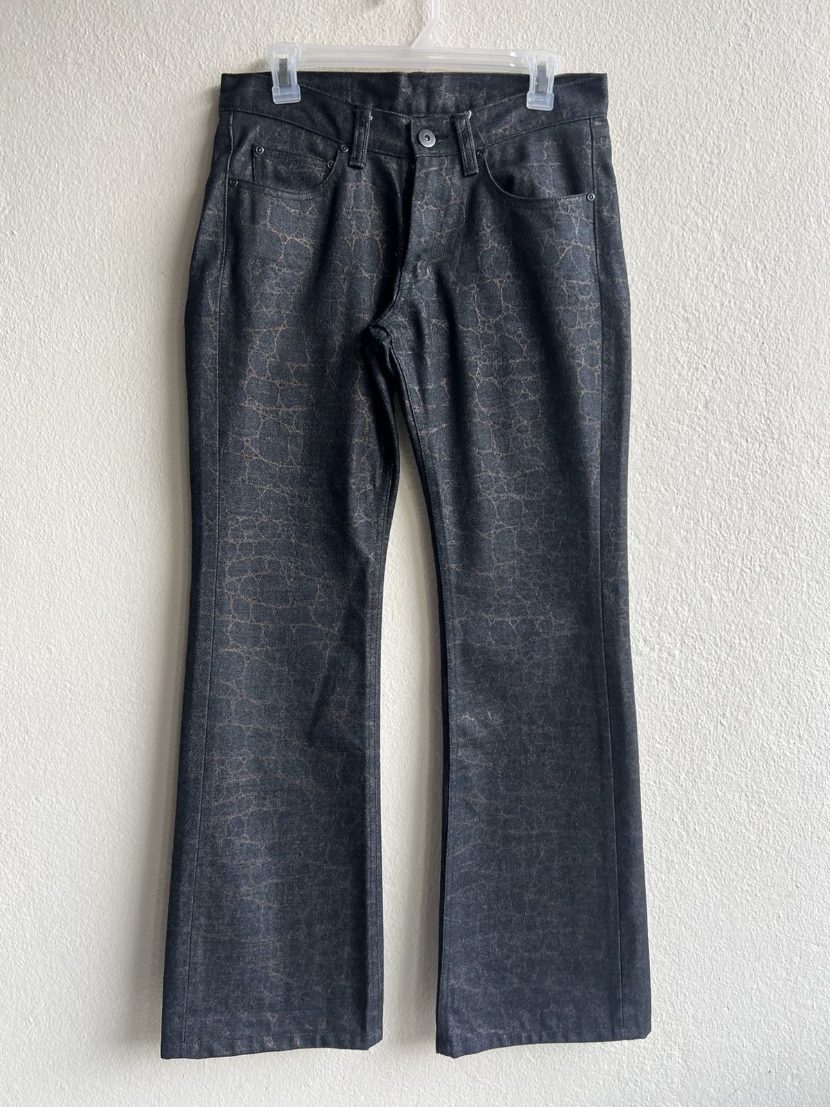 Vintage Super Flare D.K.F. Made in Japan Printed Denim Jeans Size US 30 / EU 46 - 2 Thumbnail
